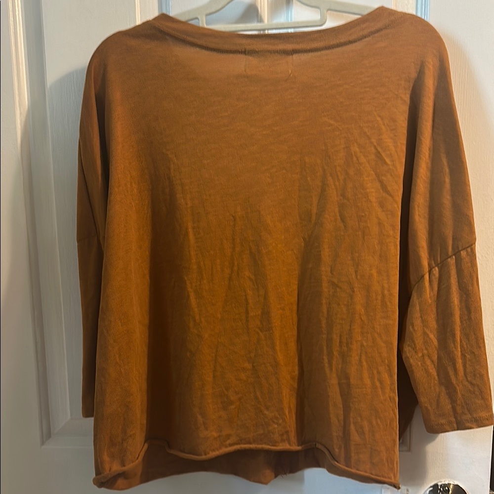 BUCKETLIST Brown Boxy Long Sleeve Tee - Picture 4 of 5